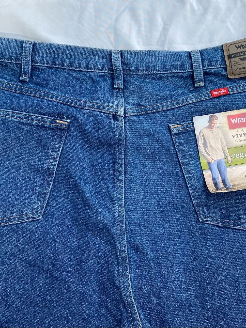 Classic Men's Wrangler Five Star Premium Denim Jean Pants Regular Fit